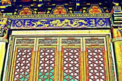 Multi-Coloured Lattice Pagoda Door