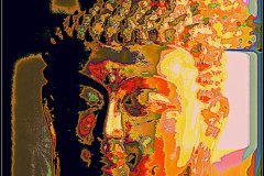 Abstract Art Buddha Head Sculpture