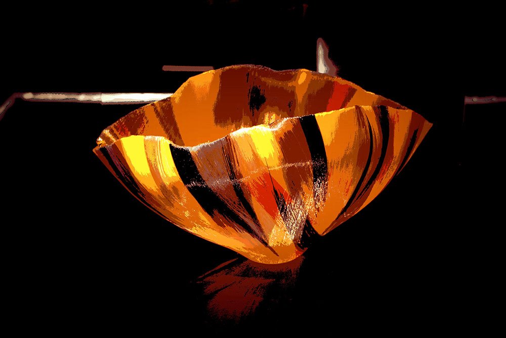Tiger Tulip Glass Vase