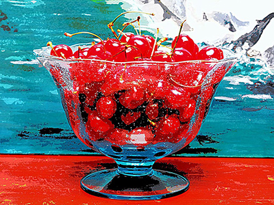 Bowl of Red Cherries - Still Life Photography