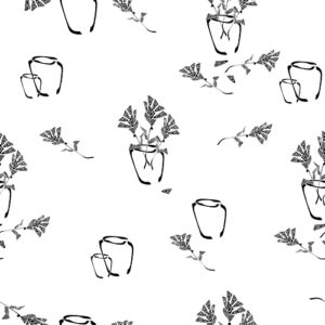 FLOWERS FOR HER WHITE & BLACK