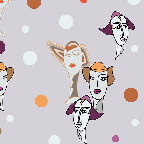 LADIES IN HAT GRAY LADIES IN HAT GRAY