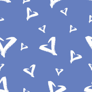 royal blue background with white abstract hearts