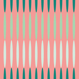 Salmon, dark and light green graphic design