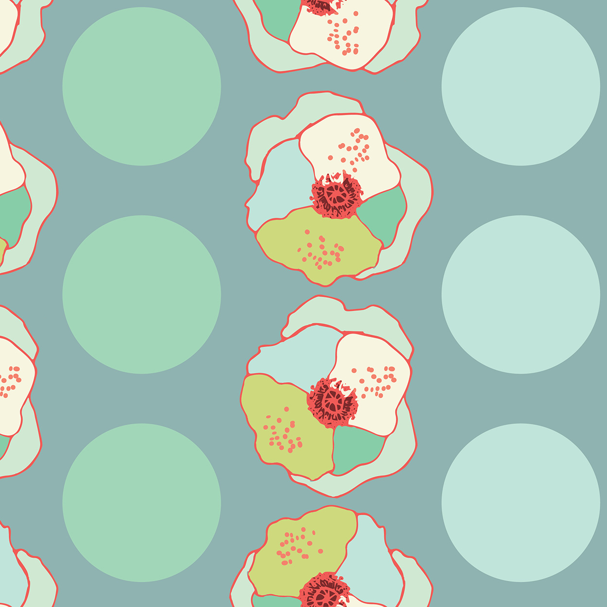 POPPY POLKA SEA GREEN