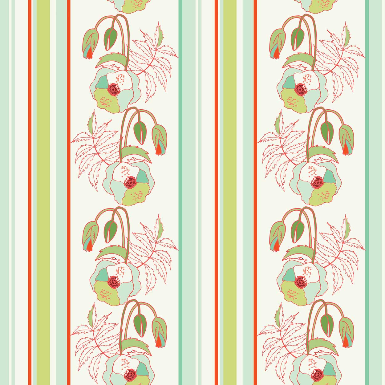 POPPY VINE STRIPE