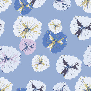 Blue floral design for the D'Novo Designs wallpaper collection